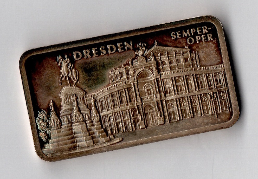  Heraeus Silberbarren Dresden Semperoper .999 Ag 1 Unze   