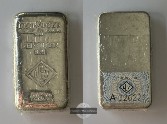  Deutschland Silberbarren 250g LEV Leipziger FM-Frankfurt  Feingewicht: 250g   
