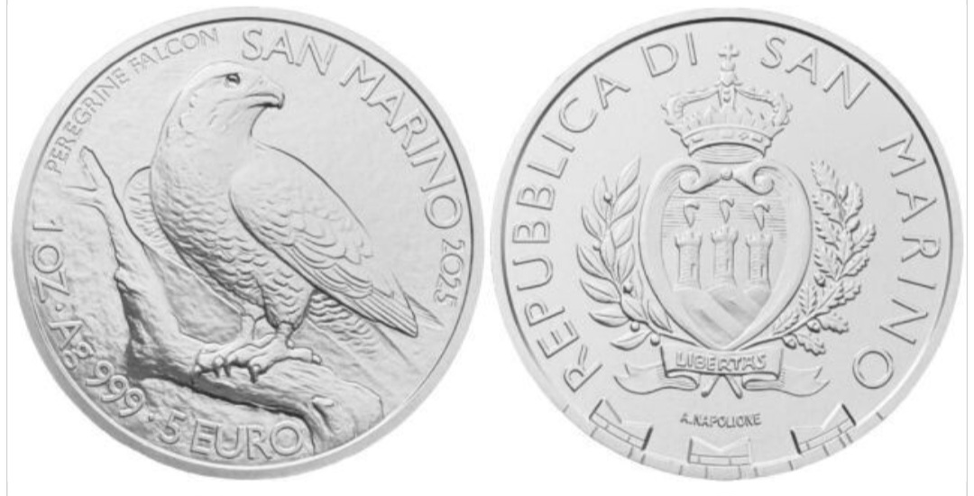  San Marino 1 oz .999 Silber 2025  Wanderfalke 2. Ausgabe   