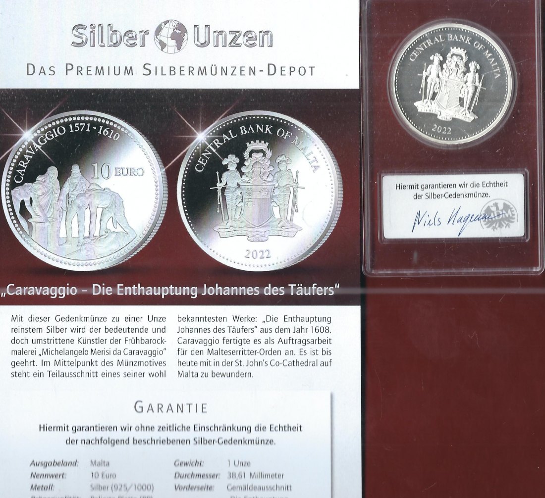  Welt Silberunzen 10 Euro Malta 2022 Proof Münzenankauf Koblenz Frank Maurer AI650   