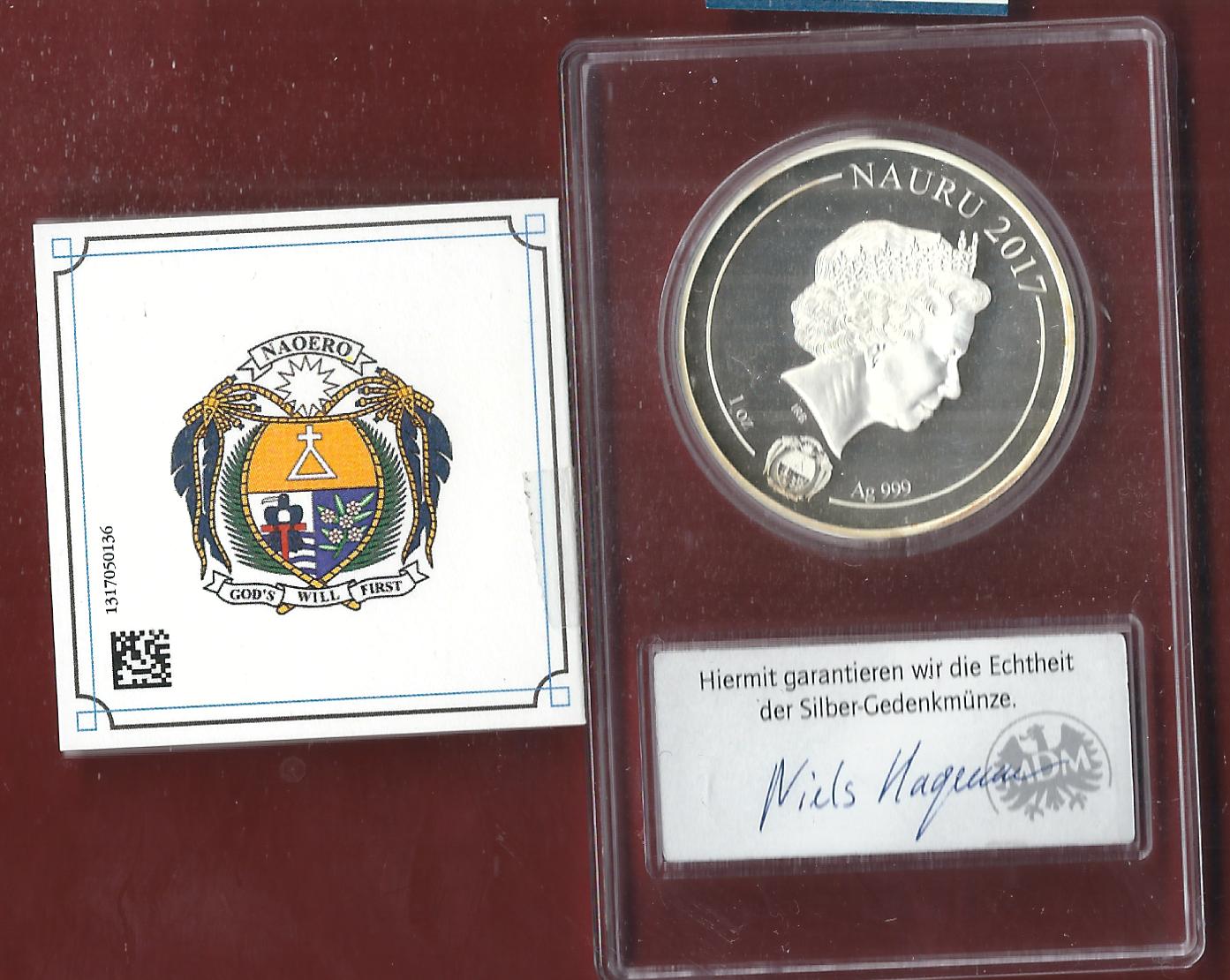  Welt Silberunzen 1 D.Nauru 2017 Proof Münzenankauf Koblenz Frank Maurer AI654   