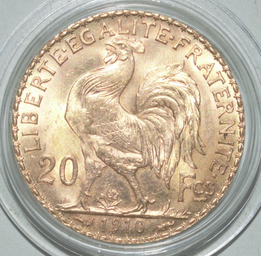  -kirofa - FRANKREICH 20 GOLD FRANCS - MARIANNE 1910---6.45 gr GOLD 90% - M2   