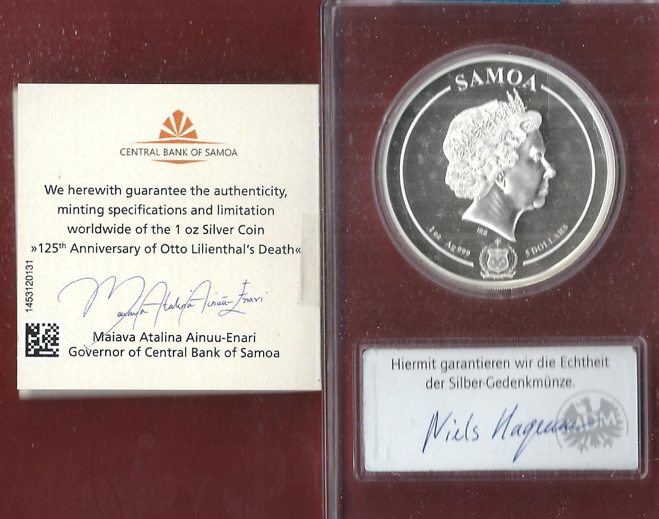  Welt Silberunzen 5 D. Samoa 2021 Proof Münzenankauf Koblenz Frank Maurer AI682   
