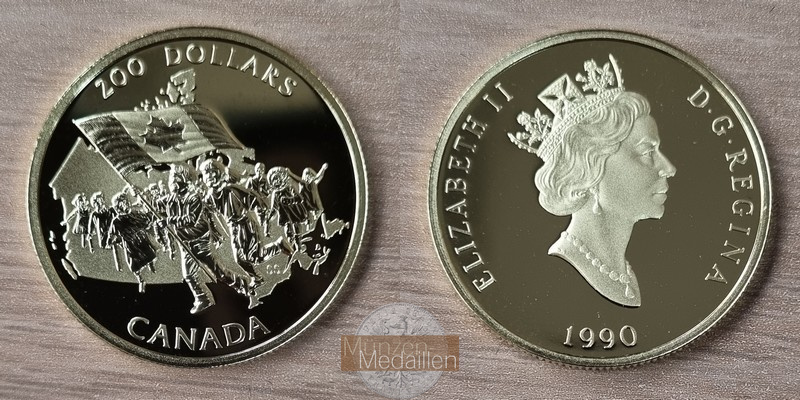 Kanada MM-Frankfurt Feingold: 15,55g 200 Dollar - Canadian Flag 1990 