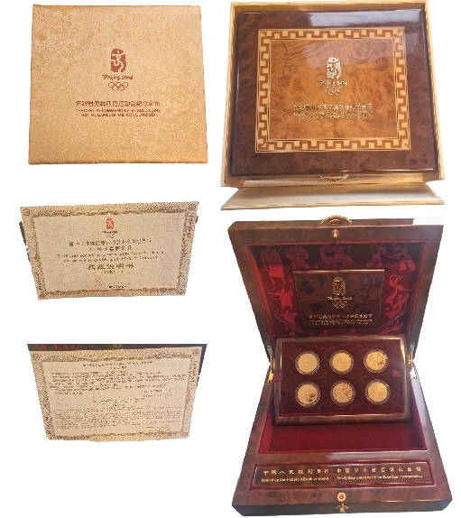  China 6x 1/3 OZ FEINGOLD PP 6x 150 Yuan Full Set 2008 Münzankauf Koblenz Frank Maurer AJ24   