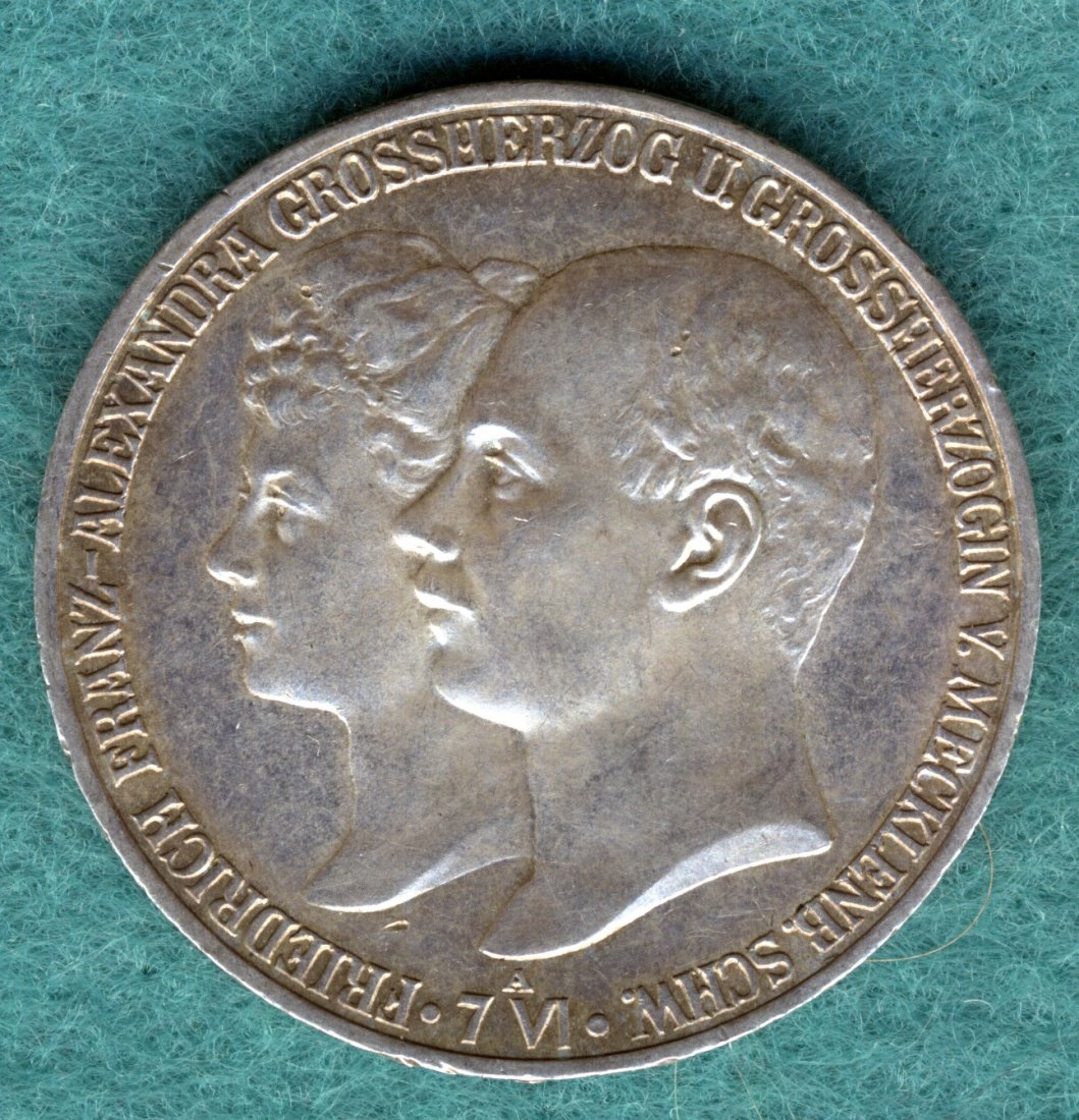  Mecklenburg-Schwerin, Friedrich Franz IV. (1901-1918), 5 Mark 1904 A   