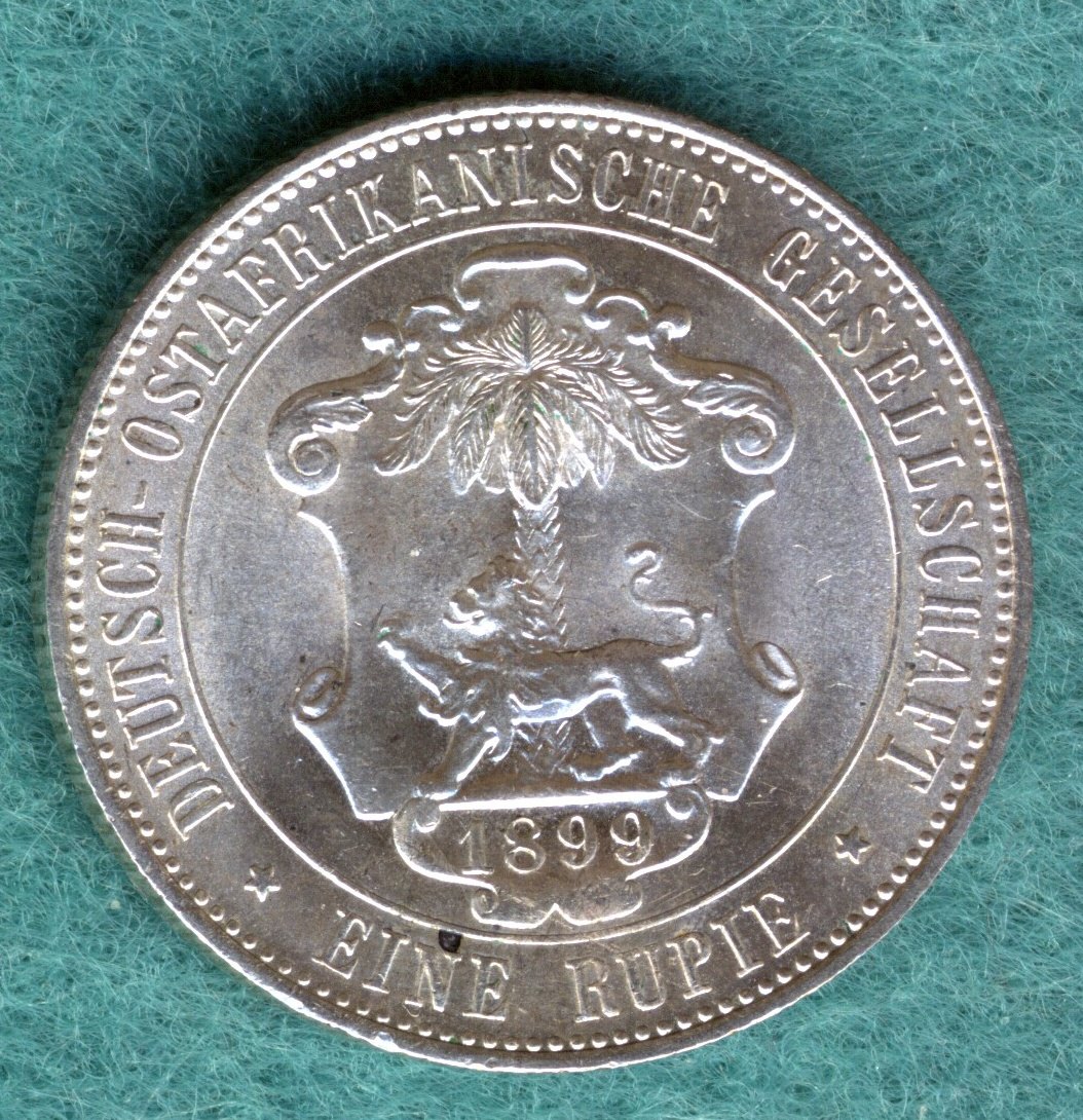  Deutsch-Ostafrika, Wilhelm II. (1888-1918), 1 Rupie 1899, Erhaltung !   