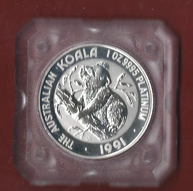  Australien 100 D.1991 Koala 1 Oz PLatin Münzankauf Koblenz Frank Maurer AJ701   