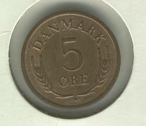  Dänemark 5 Öre 1966 Bro.   