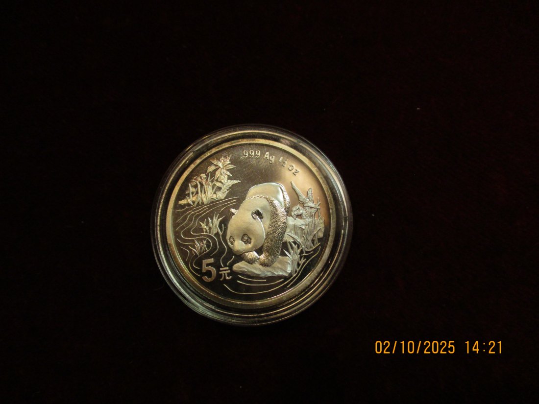  5 Yuan Panda 1997 Metall: 999er Silber 15,5g   