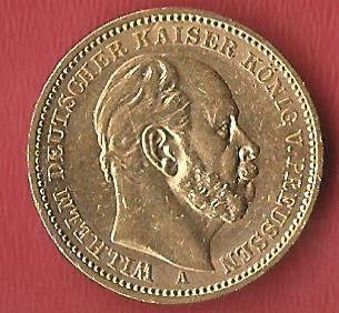  20 Mark Preussen Wilhelm I 1888 Münzenankauf Koblenz Frank Maurer AL 438   