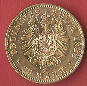  20 Mark Preussen Wilhelm I 1888 Münzenankauf Koblenz Frank Maurer AL 438   