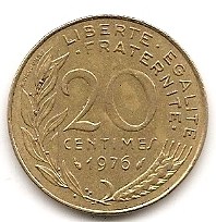 Frankreich 20 Centimes 1976 #238   