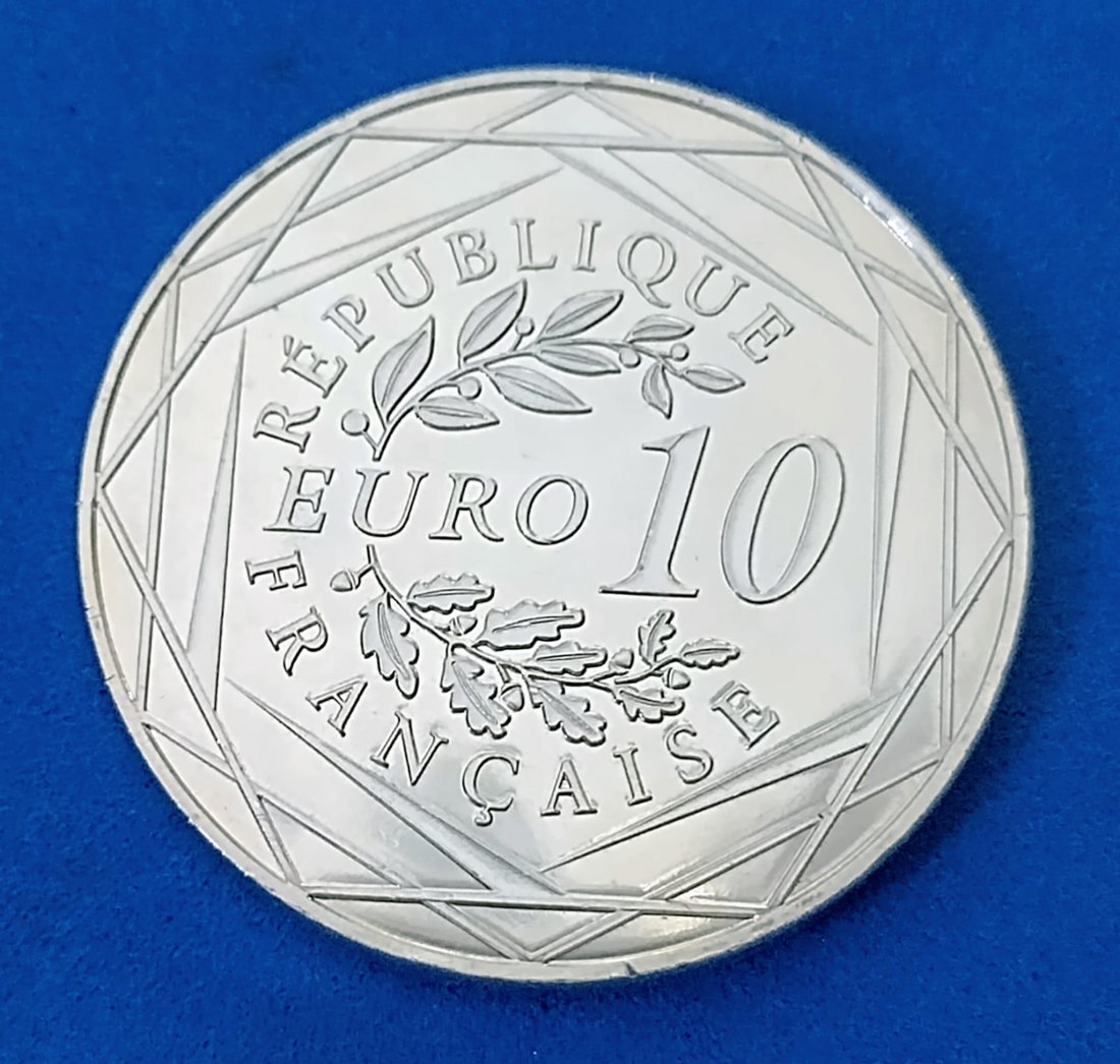  Frankreich 10 Euro 2015 Coq/Hahn, UNZ, Stgl, 333 Silber, Feingewicht 5,66gr   