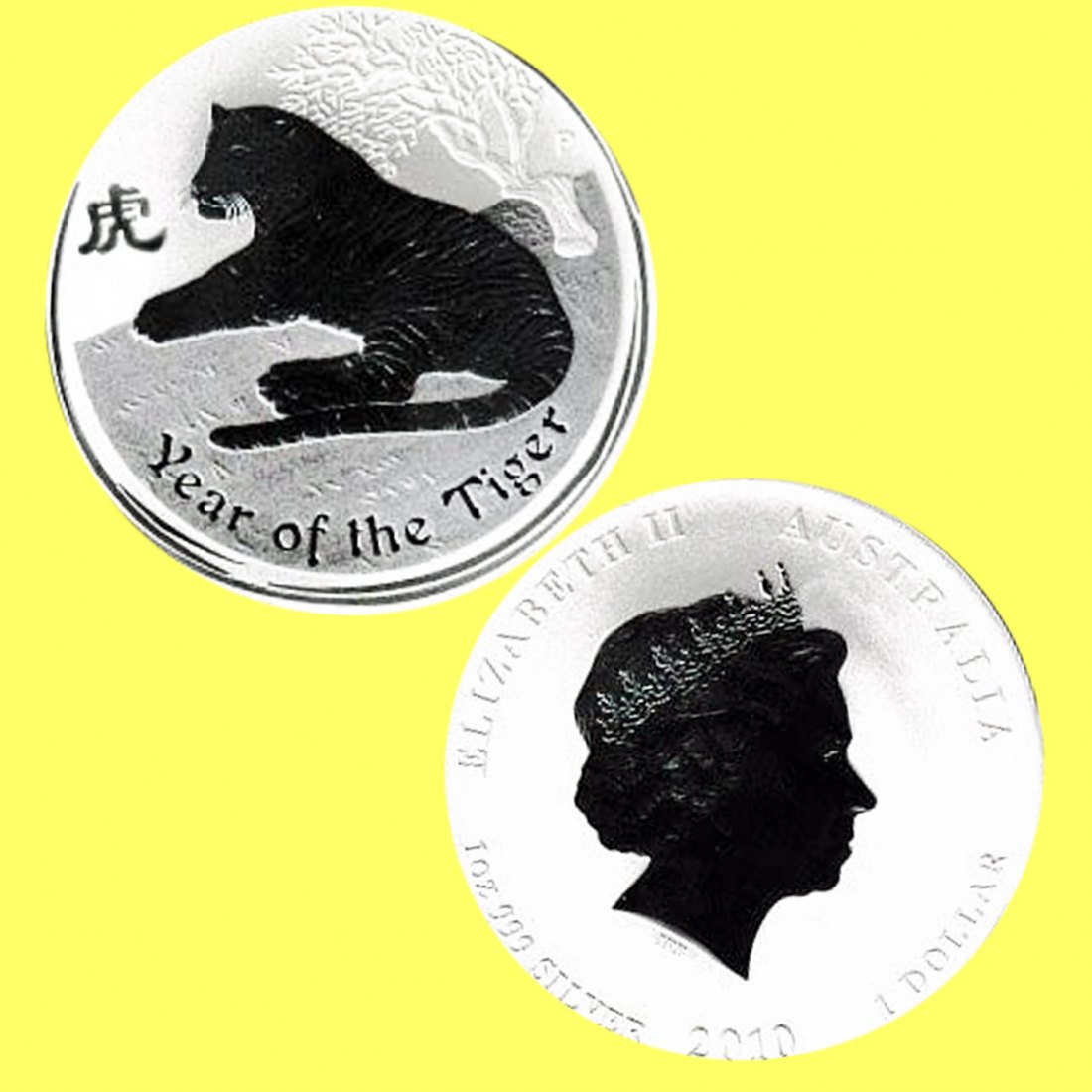  Australien 1$ Silbermünze *Jahr des Tigers* 2010 1oz Silber Lunar II   