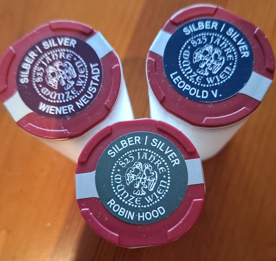  Österreich 1 Tube = 20 x 1,5 Euro 2019 Silber zur Auswahl: Leopold V. / Wiener Neustadt / Robin Hood   