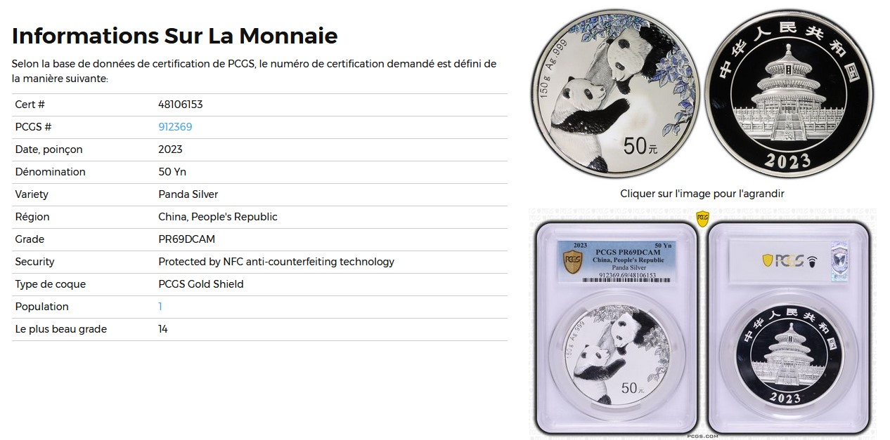  - kirofa - CHINA 50 Yuan 2023 - PANDA -  150 gr. SILVER 999 PROOF.PP.  PCGS PR 69   