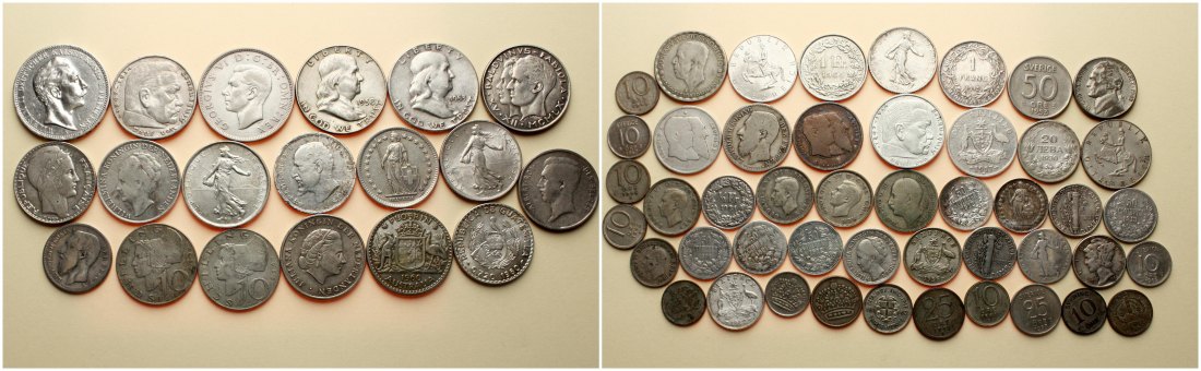  Weihnachtslot aus 80 Silbermünzen bzw. 650 gr. brutto, siehe Bilder!! TOP-Qualitäten dabei!!!   