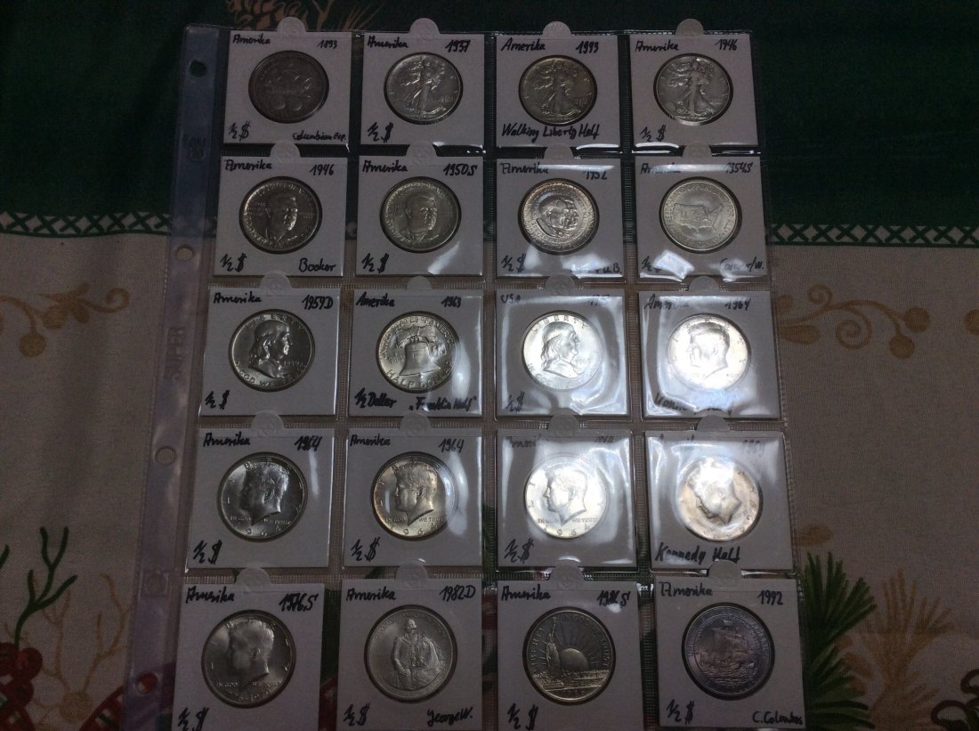 USA Lot Silber 24 x 1/2 Dollar 270 g Silber Feingewicht in meist sehr guter Erhaltung   