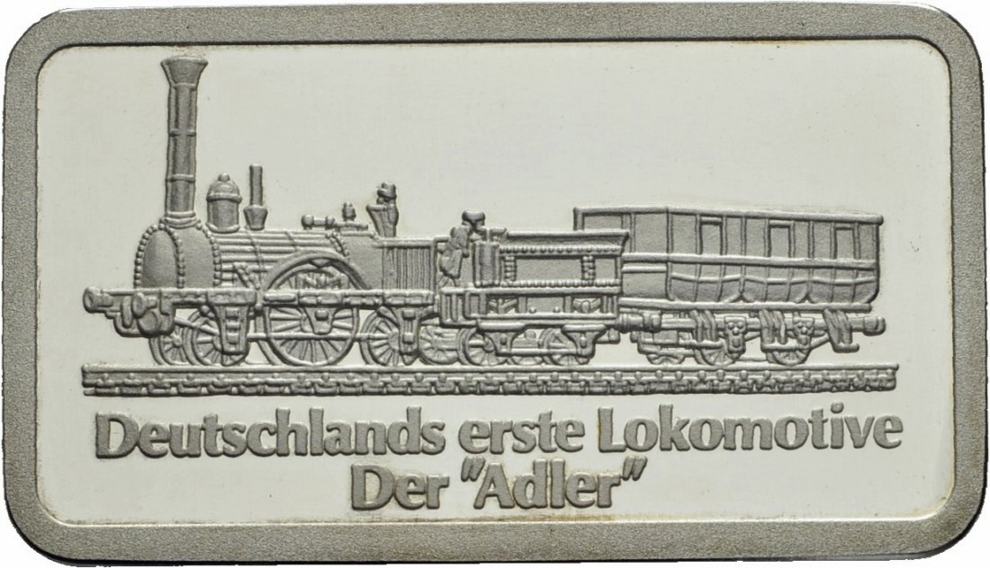  Degussa 1 Unze Silber Barren 31,00 g Feinsilber 999 Deutschlands 1. Lokomotive Der Adler   