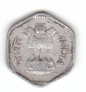 3 Paise Indien 1965 (F285) Fehlprägung b.   