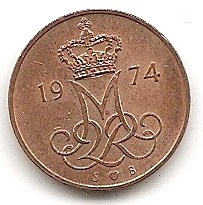  Dänemark 5 Ore 1974 #209   