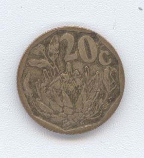  - Südafrika 20 Cents 1993 -   