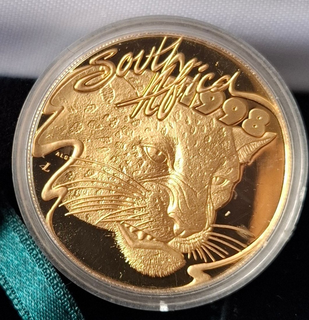  Südafrika NATURA 1998 Gold Unze, Leopard Londolozi, Prestige Set, Zertifikat, 233/300 RRR   