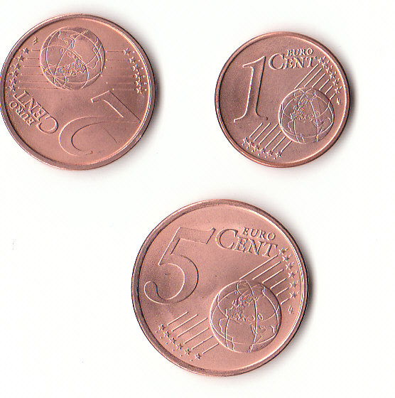  1,2 und 5 Cent Deutschland 2004 D München prägefrisch b.   