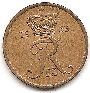  Dänemark 5 Ore 1965 #229   