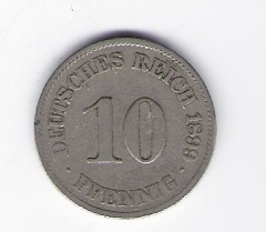  Kaiserreich 10 Pfennig 1899 A       J.13   