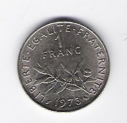  Frankreich 1 Francs 1973 N  Schön Nr.233   