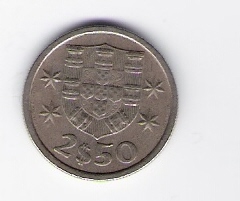  Portugal 2,5 Escudo 1976 K-N    Schön Nr.48   