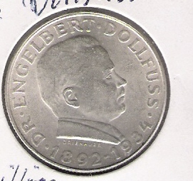  Österreich 2 Schilling 1934 Engelbert Dollfuß   