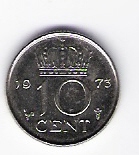 Niederlande 10 Cent 1973 N Schön Nr.66   