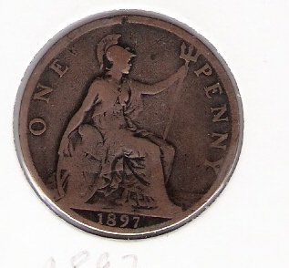  Grossbritannien 1 Penny Bro 1897 Schön 19.Jahrh.Nr.138   