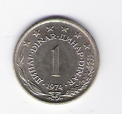  1 Dinar K-N-Zk 1974       Schön Nr.54   