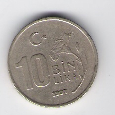  Türkei 10000 Lira 1997 K-N-Zk  Schön Nr.F235   