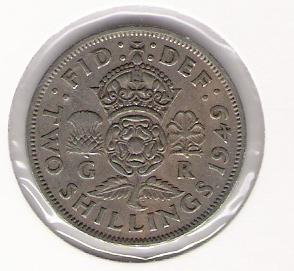  Grossbritannien 2 Shilling 1949 K-N  Schön Nr.360   