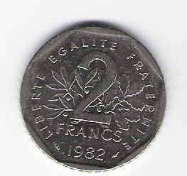  Frankreich 2 Francs 1982 N Schön Nr.240   