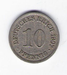  Kaiserreich 10 Pfennig 1907 A    J.13   