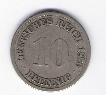 Kaiserreich 10 Pfennig 1876 A       J.4   