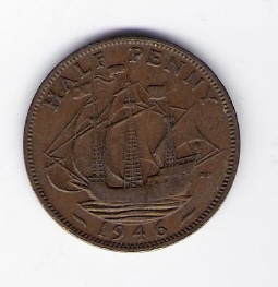  Grossbritannien 1/2 Penny 1946 Bro Schön Nr.335   