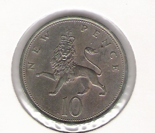  Grossbritannien 10 New Pence 1970 K-N  Schön Nr.405   