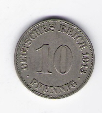  Kaiserreich 10 Pfennig 1913 A    J.13   