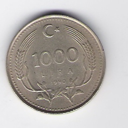  Türkei 1000 Lira 1990 K-N-Zk  Schön Nr.A235   