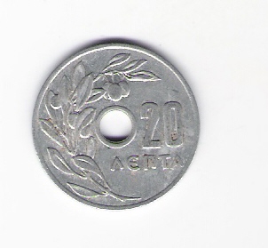  Griechenland 20 Lepta  Al 1966 Schön Nr.19   