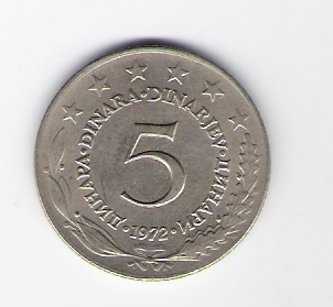  5 Dinara K-N-Zk 1972         Schön Nr.56   