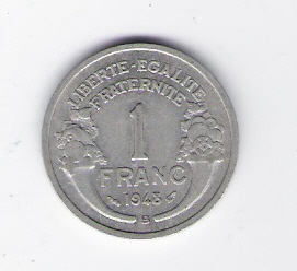  Frankreich 1 Francs Al 1948b   Schön Nr.200a   