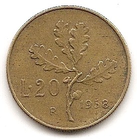  Italien 20 Lira 1958 #160   